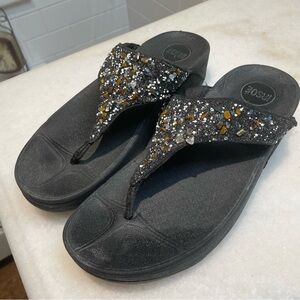 IRSOE Glitter Black Women's Sandals